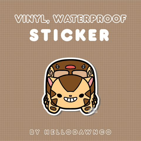 Transportation Cat Vinyl Waterproof Sticker