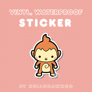 #390 Fire Monkey Vinyl Waterproof Sticker