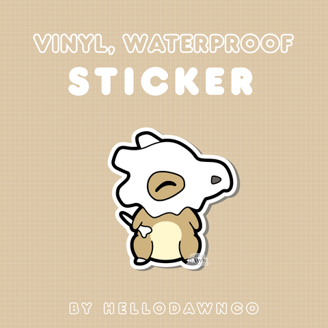 #104 Sad Bone Boy Vinyl Waterproof Sticker