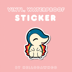 #155 Fire Porcupine Vinyl Waterproof Sticker