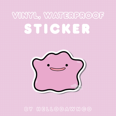 #132 Pink Blob Vinyl Waterproof Sticker
