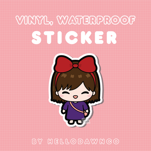 Red Bow Witch Vinyl Waterproof Sticker