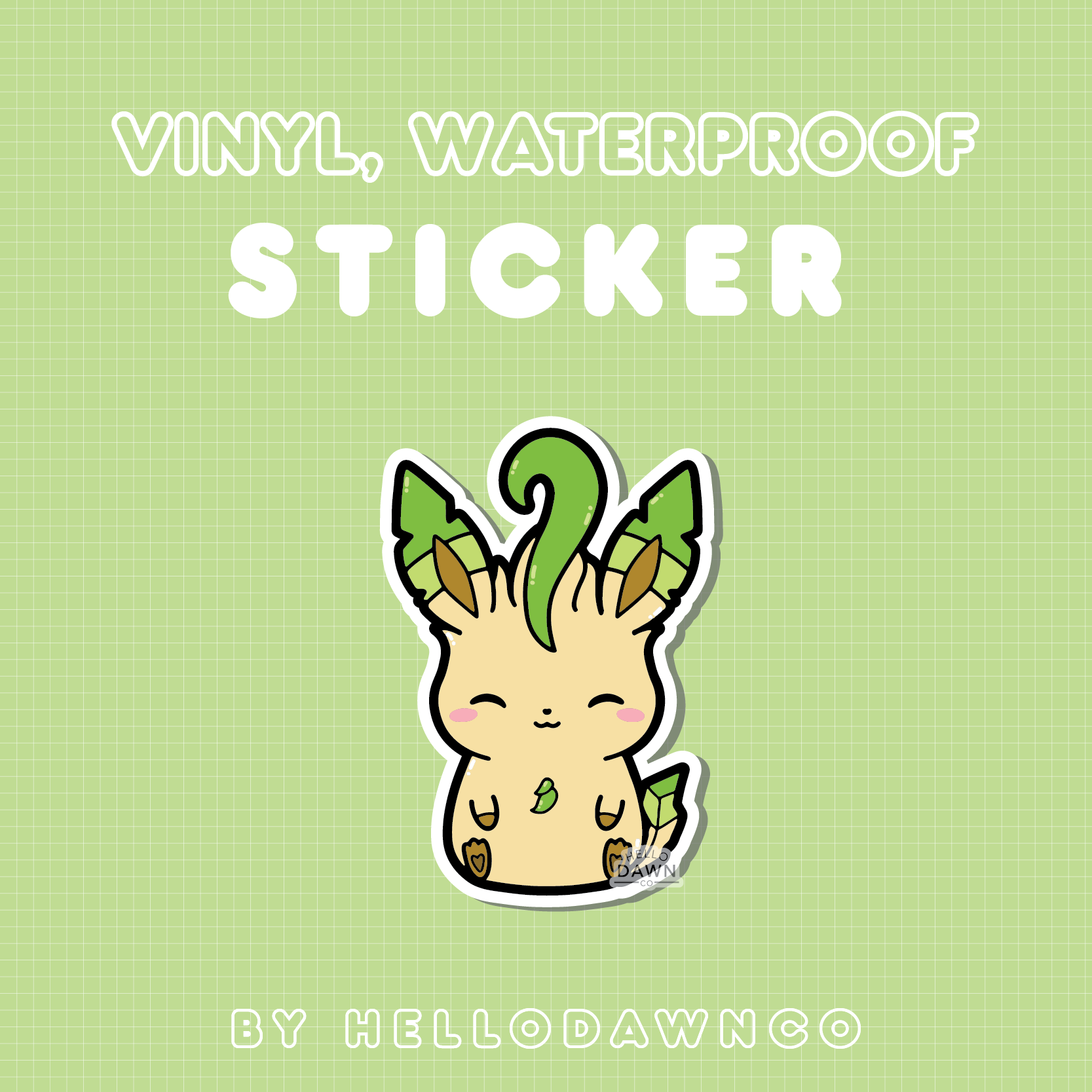 #470 Leaf Fox Vinyl Waterproof Sticker