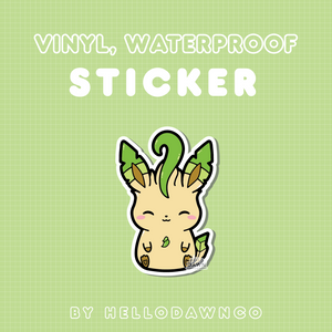 #470 Leaf Fox Vinyl Waterproof Sticker