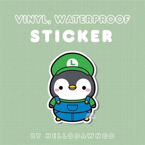 Luigi Penguin Vinyl Waterproof Stickers