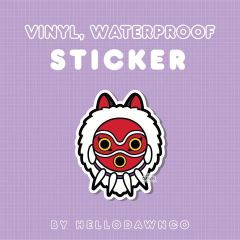 Wolf Princess Mask Vinyl Waterproof Sticker