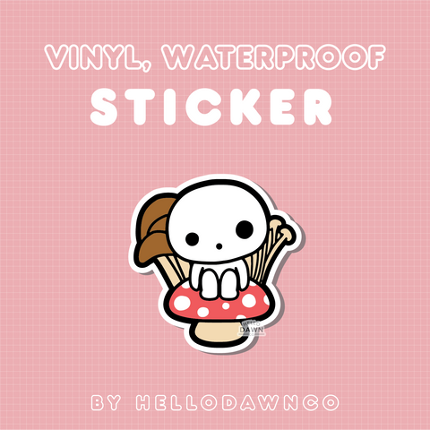 Mushroom Spirit Vinyl Waterproof Sticker