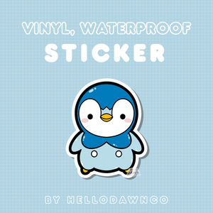 #393 Water Penguin Vinyl Waterproof Sticker