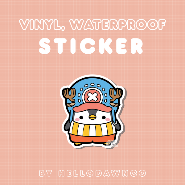 Straw Hat Doctor Penguin Vinyl Waterproof Stickers