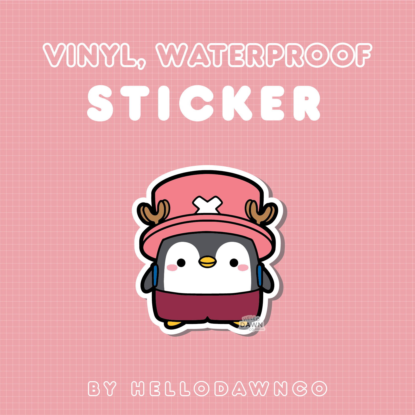 Straw Hat Doctor Penguin Vinyl Waterproof Stickers