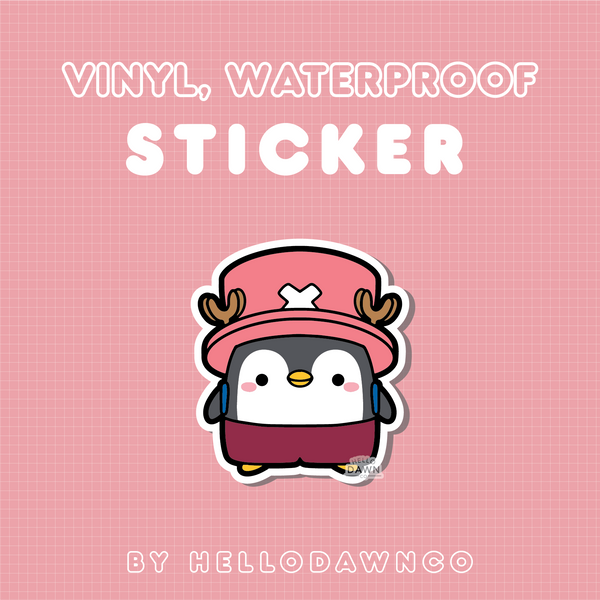 Straw Hat Doctor Penguin Vinyl Waterproof Stickers