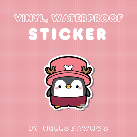 Straw Hat Doctor Penguin Vinyl Waterproof Stickers