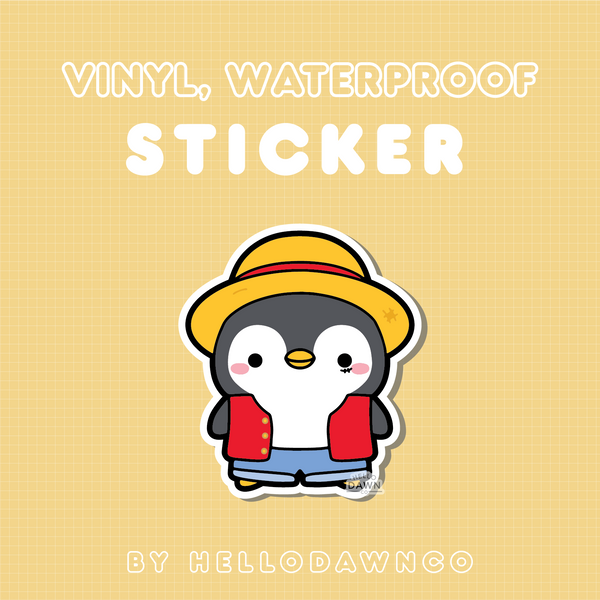 Straw Hat Captain Penguin Vinyl Waterproof Stickers