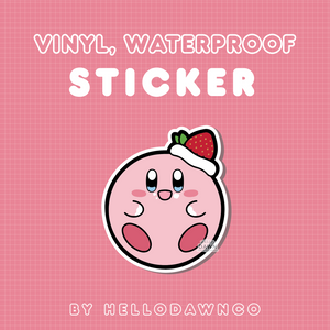 Strawberry Poyo Vinyl Waterproof Stickers