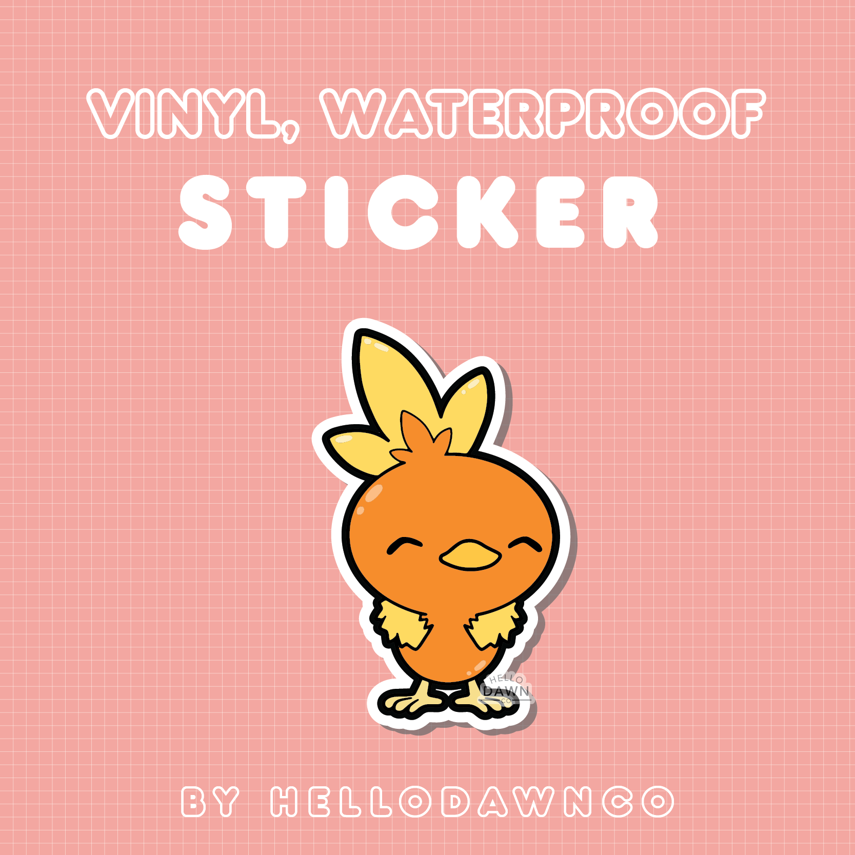 #255 Fire Chicken Vinyl Waterproof Sticker