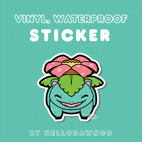 #003 Flower Amphibian Vinyl Waterproof Sticker